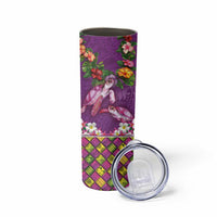 Hawaiian Lei Turtle and Plumeria Skinny Tumbler Polynerian Art Tattoo-Mauve Color LT03 - Polynesian Pride