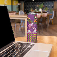 Hawaiian Lei Turtle and Plumeria Skinny Tumbler Polynerian Art Tattoo-Mauve Color LT03 - Polynesian Pride