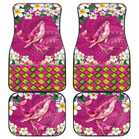 Hawaiian Plumeria and Humpback Whales Car Mats Polynerian Art Tattoo-Plum Pink Color LT03 - Polynesian Pride