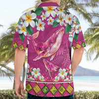 Hawaiian Plumeria and Humpback Whales Hawaiian Shirt Polynerian Art Tattoo-Plum Pink Color LT03 - Polynesian Pride
