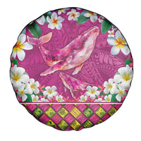 Hawaiian Plumeria and Humpback Whales Spare Tire Cover Polynerian Art Tattoo-Plum Pink Color LT03 - Polynesian Pride