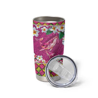Hawaiian Plumeria and Humpback Whales Tumbler Cup Polynerian Art Tattoo-Plum Pink Color LT03 - Polynesian Pride