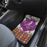 Hawaiian Plumeria and Humpback Whales Car Mats Polynerian Art Tattoo-Mauve Color LT03 - Polynesian Pride