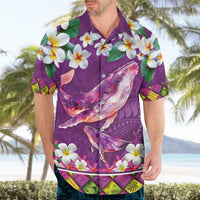 Hawaiian Plumeria and Humpback Whales Hawaiian Shirt Polynerian Art Tattoo-Mauve Color LT03 - Polynesian Pride