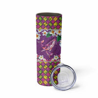 Hawaiian Plumeria and Humpback Whales Skinny Tumbler Polynerian Art Tattoo-Mauve Color LT03 - Polynesian Pride