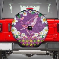 Hawaiian Plumeria and Humpback Whales Spare Tire Cover Polynerian Art Tattoo-Mauve Color LT03 - Polynesian Pride