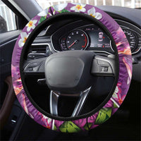 Hawaiian Plumeria and Humpback Whales Steering Wheel Cover Polynerian Art Tattoo-Mauve Color LT03 - Polynesian Pride