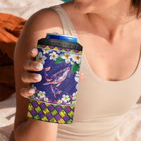 Hawaiian Plumeria and Humpback Whales 4 in 1 Can Cooler Tumbler Polynerian Art Tattoo-Navy Color LT03 - Polynesian Pride