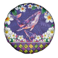 Hawaiian Plumeria and Humpback Whales Spare Tire Cover Polynerian Art Tattoo-Navy Color LT03 - Polynesian Pride