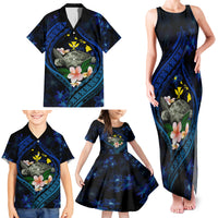 Hawaii Turtle Plumeria Flower Fanciful Family Matching Tank Maxi Dress and Hawaiian Shirt LT03 - Polynesian Pride