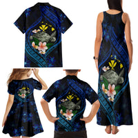 Hawaii Turtle Plumeria Flower Fanciful Family Matching Tank Maxi Dress and Hawaiian Shirt LT03 - Polynesian Pride