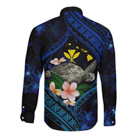 Hawaii Turtle Plumeria Flower Fanciful Long Sleeve Button Shirt LT03 - Polynesian Pride