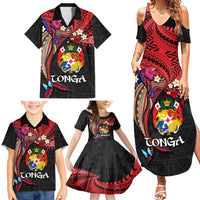 Tonga Emancipation Day Family Matching Summer Maxi Dress and Hawaiian Shirt Ngatu Humpback Whale Polynesian Flower LT03 - Polynesian Pride