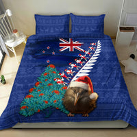 New Zealand Christmas Bedding Set Kiwi Bird Santa and Silver Fern Funny Haka Dance LT03 - Polynesian Pride
