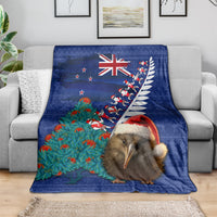 New Zealand Christmas Blanket Kiwi Bird Santa and Silver Fern Funny Haka Dance LT03 - Polynesian Pride