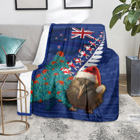 New Zealand Christmas Blanket Kiwi Bird Santa and Silver Fern Funny Haka Dance LT03 - Polynesian Pride