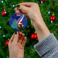 New Zealand Christmas Ceramic Ornament Kiwi Bird Santa and Silver Fern Funny Haka Dance LT03 - Polynesian Pride
