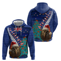New Zealand Christmas Hoodie Kiwi Bird Santa and Silver Fern Funny Haka Dance LT03 - Polynesian Pride