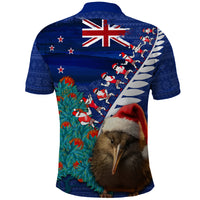 New Zealand Christmas Polo Shirt Kiwi Bird Santa and Silver Fern Funny Haka Dance LT03 - Polynesian Pride