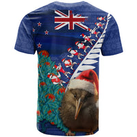 New Zealand Christmas T Shirt Kiwi Bird Santa and Silver Fern Funny Haka Dance LT03 - Polynesian Pride