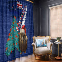 New Zealand Christmas Window Curtain Kiwi Bird Santa and Silver Fern Funny Haka Dance LT03 - Polynesian Pride
