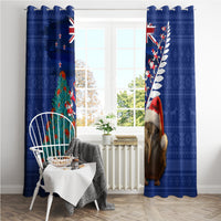 New Zealand Christmas Window Curtain Kiwi Bird Santa and Silver Fern Funny Haka Dance LT03 - Polynesian Pride