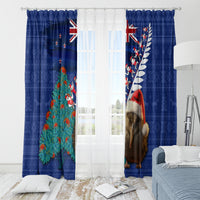 New Zealand Christmas Window Curtain Kiwi Bird Santa and Silver Fern Funny Haka Dance LT03 - Polynesian Pride