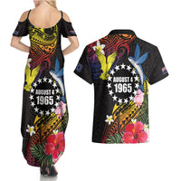 Cook Islands Independence Day Couples Matching Summer Maxi Dress and Hawaiian Shirt Maroro and Kakaia with Hibiscus Flower Polynesian Pattern LT03 - Polynesian Pride