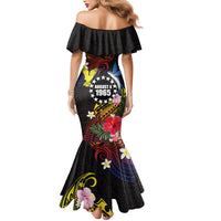 Cook Islands Independence Day Family Matching Mermaid Dress and Hawaiian Shirt Maroro and Kakaia with Hibiscus Flower Polynesian Pattern LT03 - Polynesian Pride