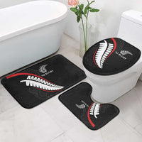 New Zealand Rugby Bathroom Set Sporty Silver Fern Shape with Maori Tattoos LT03 - Polynesian Pride