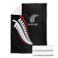 New Zealand Rugby Blanket Sporty Silver Fern Shape with Maori Tattoos LT03 - Polynesian Pride