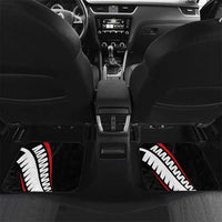 New Zealand Rugby Car Mats Sporty Silver Fern Shape with Maori Tattoos LT03 Set 2pcs - Back Black - Polynesian Pride
