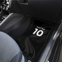 New Zealand Rugby Car Mats Sporty Silver Fern Shape with Maori Tattoos LT03 - Polynesian Pride