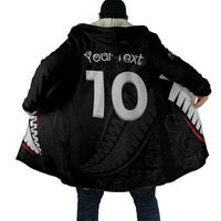 New Zealand Rugby Custom Cloak Sporty Silver Fern Shape with Maori Tattoos LT03 - Polynesian Pride