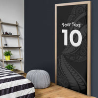 New Zealand Rugby Custom Door Cover Sporty Silver Fern Shape with Maori Tattoos LT03 - Polynesian Pride