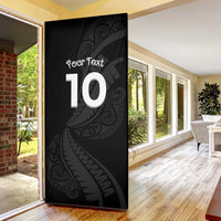 New Zealand Rugby Custom Door Cover Sporty Silver Fern Shape with Maori Tattoos LT03 - Polynesian Pride