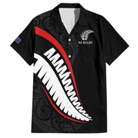 New Zealand Rugby Custom Family Matching Long Sleeve Bodycon Dress and Hawaiian Shirt Sporty Silver Fern Shape with Maori Tattoos LT03 Dad's Shirt - Short Sleeve Black - Polynesian Pride