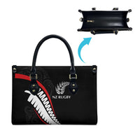 New Zealand Rugby Leather Bag Sporty Silver Fern Shape with Maori Tattoos LT03 - Polynesian Pride