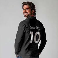New Zealand Rugby Custom Long Sleeve Polo Shirt Sporty Silver Fern Shape with Maori Tattoos LT03 - Polynesian Pride
