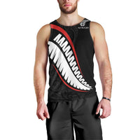 New Zealand Rugby Custom Men Tank Top Sporty Silver Fern Shape with Maori Tattoos LT03 - Polynesian Pride