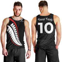 New Zealand Rugby Custom Men Tank Top Sporty Silver Fern Shape with Maori Tattoos LT03 - Polynesian Pride