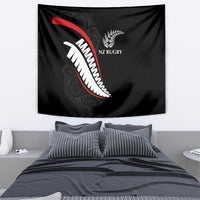 New Zealand Rugby Tapestry Sporty Silver Fern Shape with Maori Tattoos LT03 - Polynesian Pride