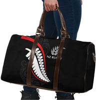 New Zealand Rugby Travel Bag Sporty Silver Fern Shape with Maori Tattoos LT03 - Polynesian Pride