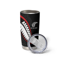 New Zealand Rugby Custom Tumbler Cup Sporty Silver Fern Shape with Maori Tattoos LT03 - Polynesian Pride