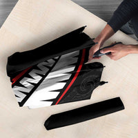 New Zealand Rugby Umbrella Sporty Silver Fern Shape with Maori Tattoos LT03 - Polynesian Pride