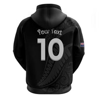 New Zealand Rugby Custom Zip Hoodie Sporty Silver Fern Shape with Maori Tattoos LT03 - Polynesian Pride