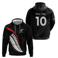 New Zealand Rugby Custom Zip Hoodie Sporty Silver Fern Shape with Maori Tattoos LT03 - Polynesian Pride