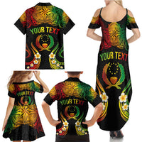 Personalised Pohnpei Independence Day Family Matching Summer Maxi Dress and Hawaiian Shirt Polynesian Tattoo and Plumeria Reggae Color LT03 - Polynesian Pride