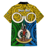 Personalised Vanuatu Malampa Province Kid Hawaiian Shirt Pig Tusk Mix Maori Pattern and Namele Leaf LT03 - Polynesian Pride