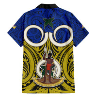 Vanuatu Torba Province Kid Hawaiian Shirt Pig Tusk Mix Maori Pattern and Namele Leaf LT03 - Polynesian Pride